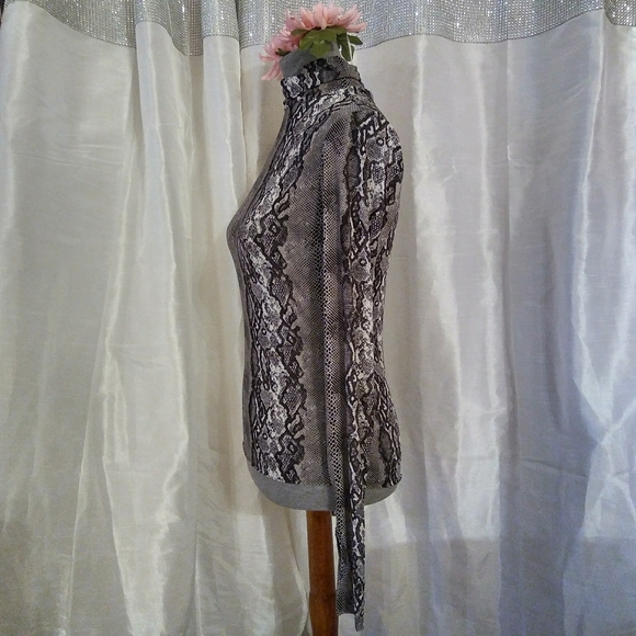 New Snakeskin Print Turtleneck - Picture 3 of 9